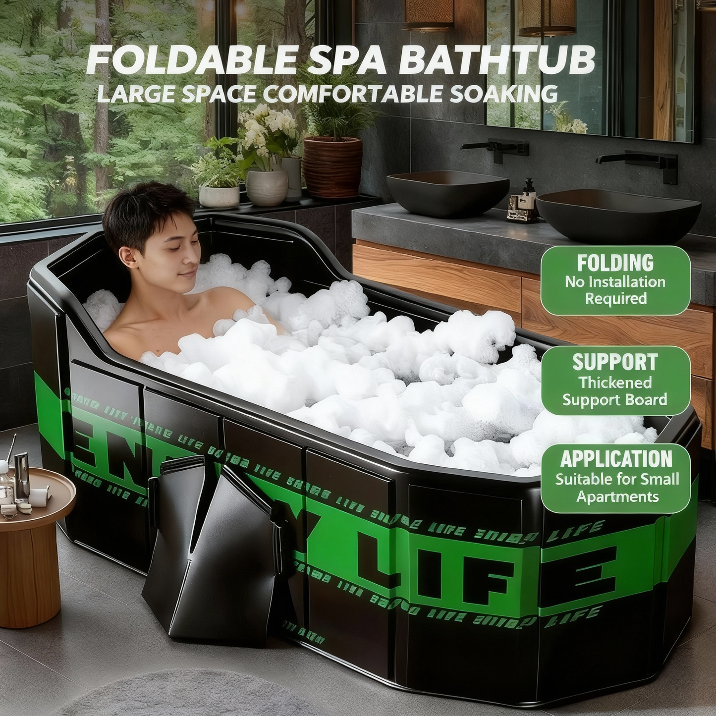 New Foldable Spacious Bathtub, Sports Recovery Cold Therapy Ice Bath Tub