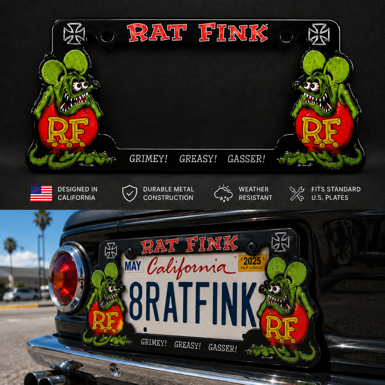 RAT FINK License Plate Frame