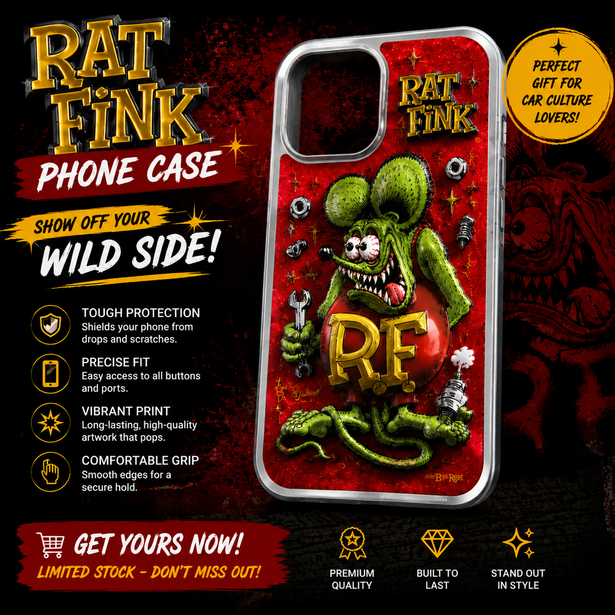 Limited Edition Rat Fink 3D Phone Case