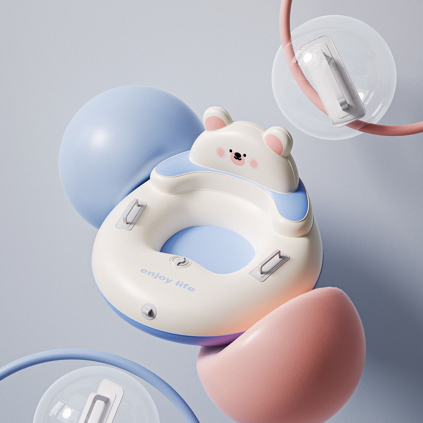 Parent-Child Outdoor Sports Skiing Seat Ring with Backrest, Thickened and Wear-Resistant