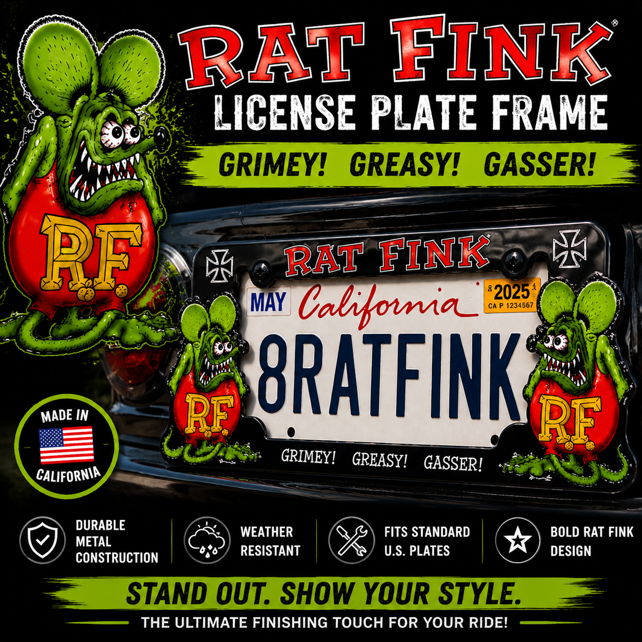 RAT FINK License Plate Frame