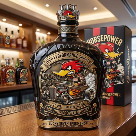 Mr. Horsepower 95th Anniversary Whiskey Bottle