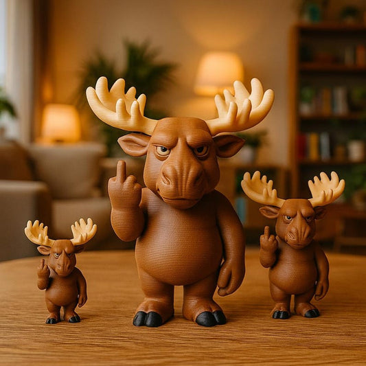 Middle Finger Moose Figurine