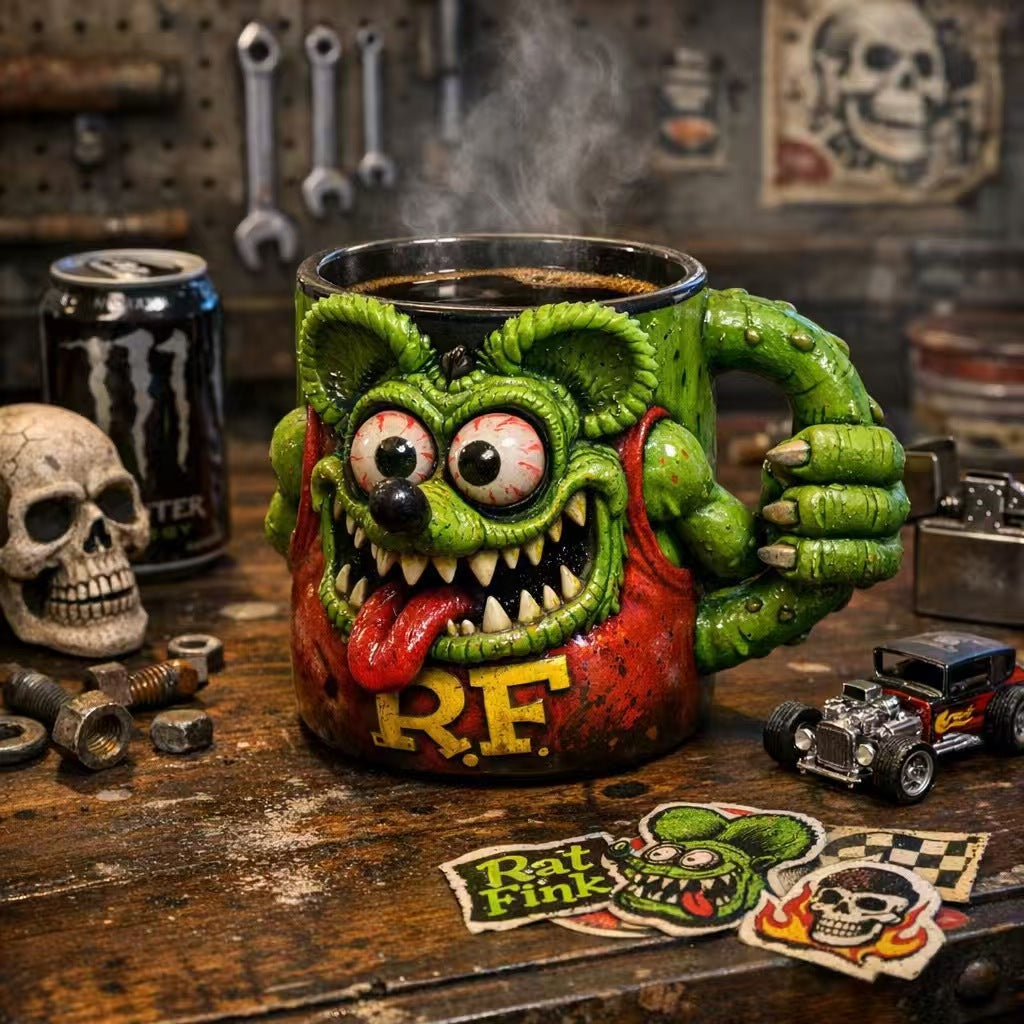 A Funny Green Mouse 3D Ceramic Mug