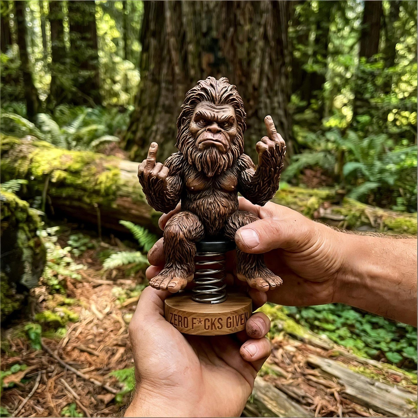 🐾😮Bigfoot Zero F*cks Given Bobblehead