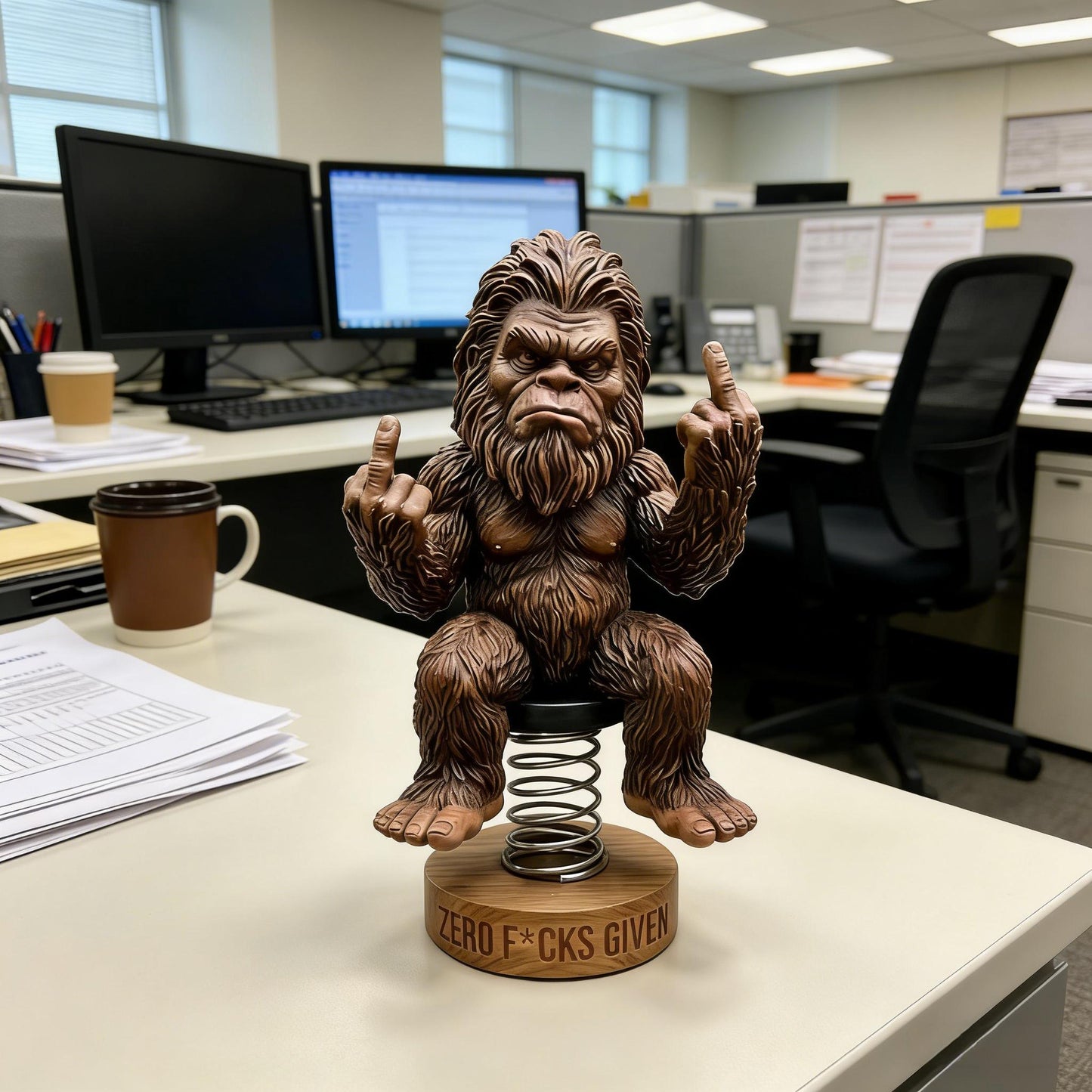 🐾😮Bigfoot Zero F*cks Given Bobblehead