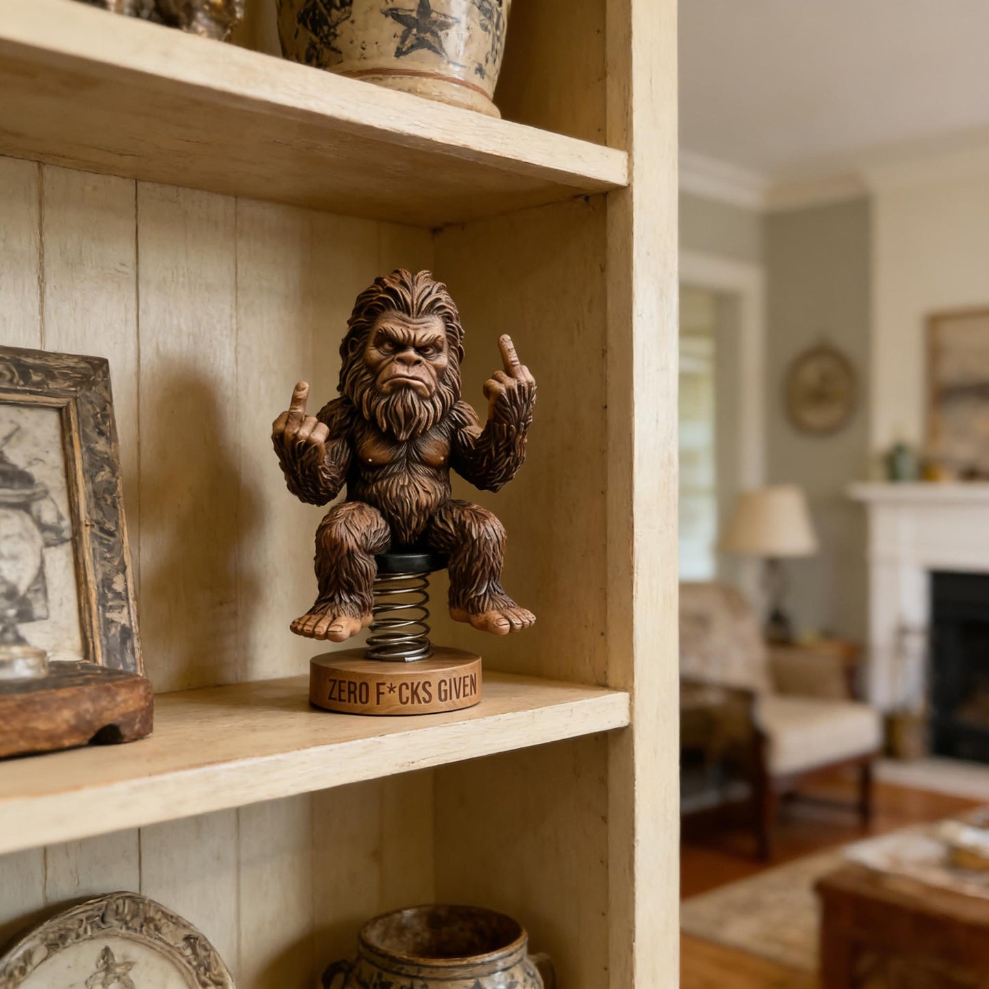 🐾😮Bigfoot Zero F*cks Given Bobblehead