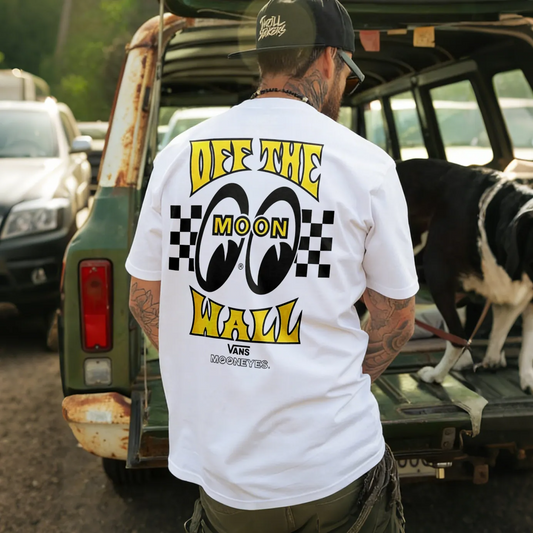 Mooneyes X Hoonigan Classic Car Racing Collaboration Printed Men's T-shirt